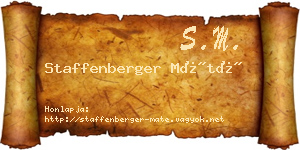 Staffenberger Máté névjegykártya