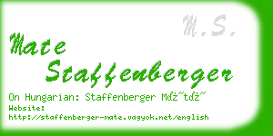 mate staffenberger business card